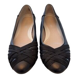 Aerosoles Spin Cycle Womens Black Ballet Flats Comfort Slip On Shoes 9.5 M